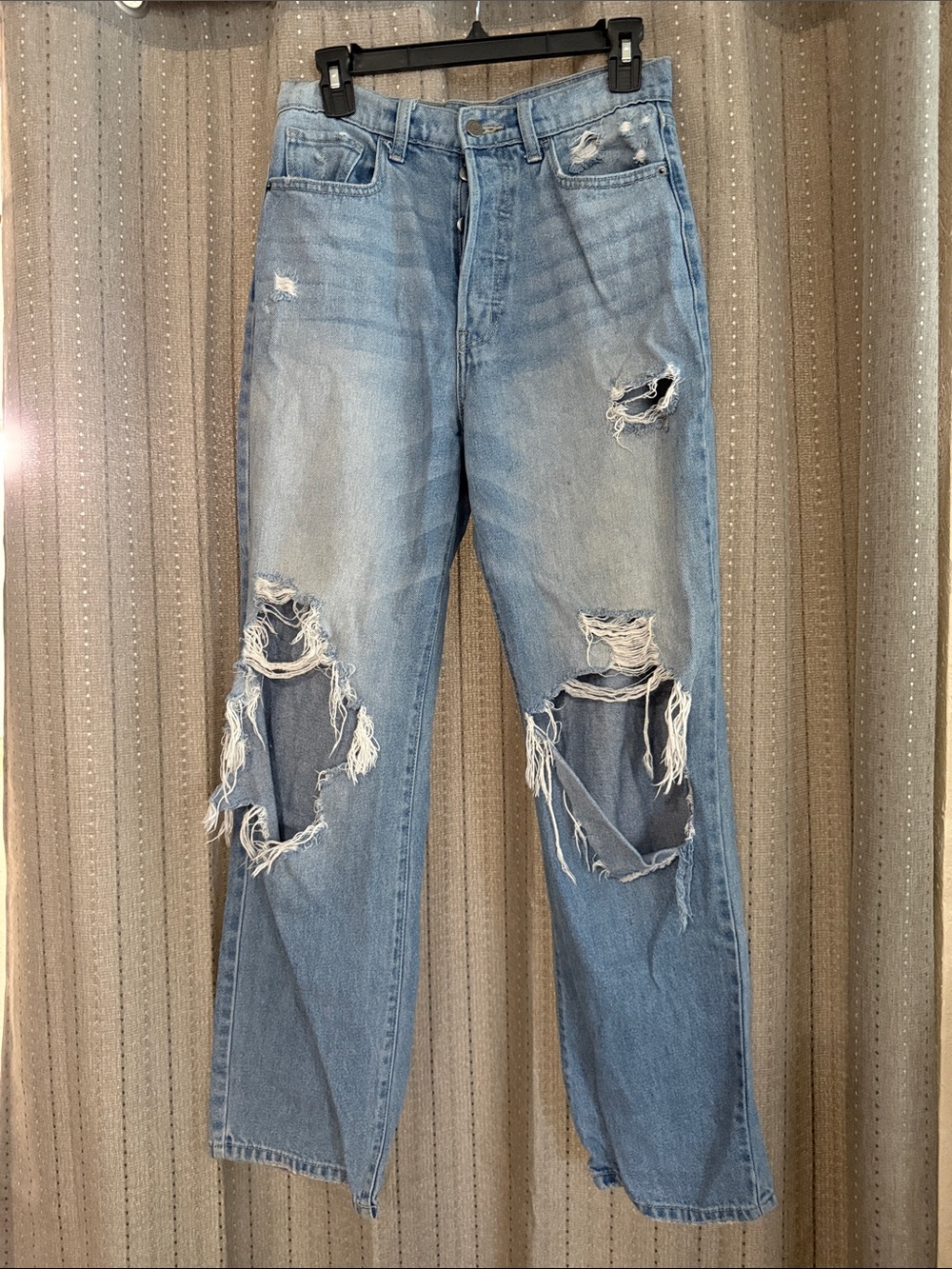 Cello Light Blue Ripped Relaxed Jeans